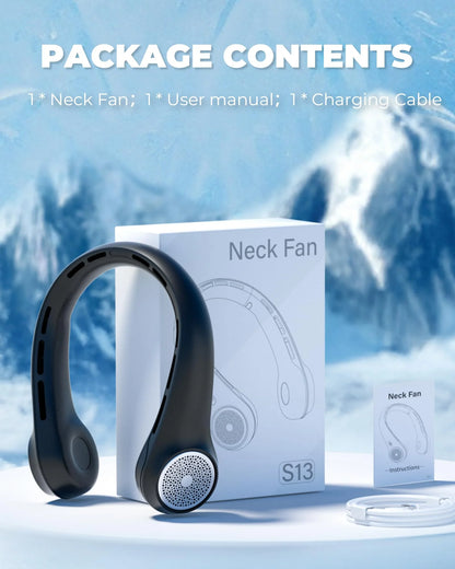 Portable Neck Fan with LED Display, 4000Mah Airflow Bladeless Fan for Indoor/Outdoor Travel, USB Rechargeable Wearable Personal Fan, 3-Speed Adjustable, Women'S Neck Fan