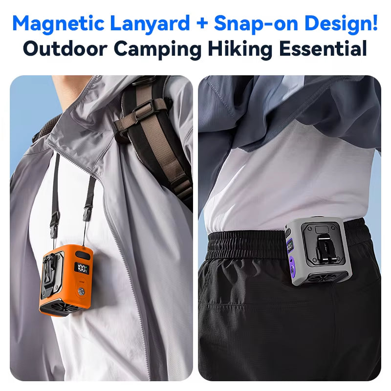 Portable Waist Fan Clip Ventilador Cintura Wear on Belt under Clothing Pants Waistband 【Silicone Sleeve Drop Protection】